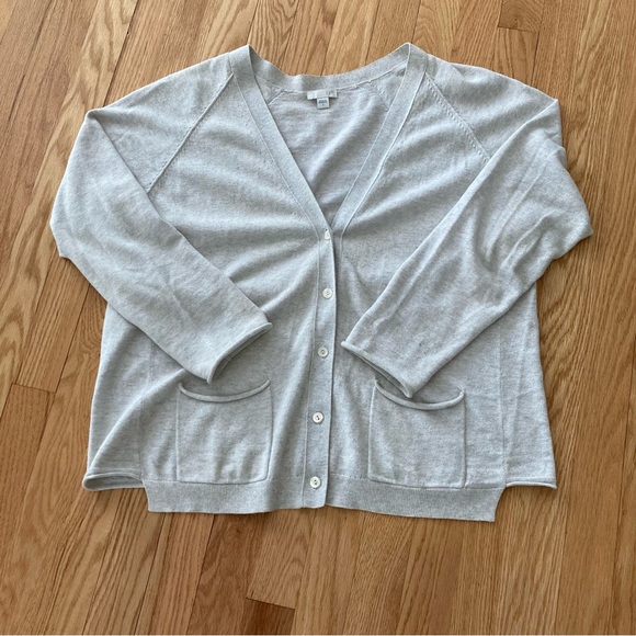 🤍 🧘‍♀️ RELAXED fit Cashmere/cotton/wool POCKETS/staggered hem yoga cover up - Picture 1 of 12
